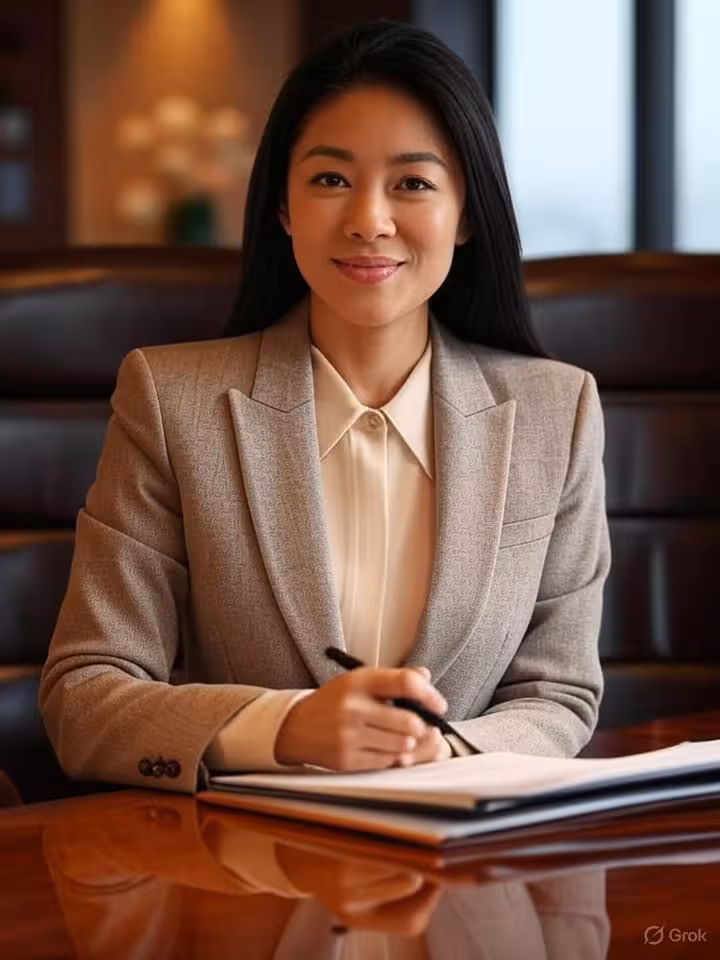 Business meeting aesthetic with feminine touch, woman taking notes in luxury setting, professional y